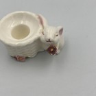 Avon Easter Bunny Rabbit Taper Candle Holder Vintage 1982 Basket Flowers Decor