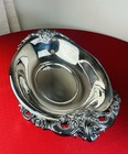 Large Baroque By Wallace 222 Silverplate Bowl 16    Ornate Footed Dish W h  Block