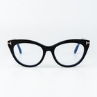 Tom Ford Women Eyeglasses Black Blue Block Cat Eye Ft6091-b 001 New Authentic