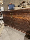 Vintage Hand-carved Camphor Wood Chest   Hope Chest  asian Carved Design 