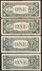 Four  1 Silver Certificates 1935d 1935e  both  no Motto   1957 1957a  All Circ 