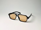 Luxury Square Aviator Sunglasses For Men Women  Black Frame Gold Lens Uv400