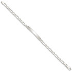925 Sterling Silver 7 Inch Engravable Figaro Link 33x5mm Plate Id Bracelet