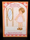 Vintage Valentine s Day Paper Doll Uncut Valentine Card With Envelope Hallmark