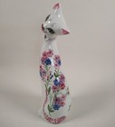 Vintage Potter Cat   Cyprus   Hand Painted Floral Design