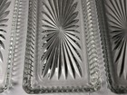Lot Of 3 Antique Vintage Sunburst Glass Relish Dish Rectangle 7 25   x3 5   x3 4   
