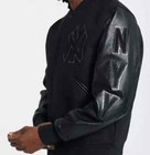 Letterman Ny Yankees Varsity Black Jacket With Warm Quilted Lining   Fast Ship  