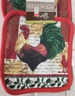 Set Of 2 Same Kitchen Pot Holders  7 x7   Rooster   Leaves  Red Back   2  Cv