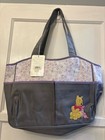 Disney Baby Winnie The Pooh   Piglet Large Diaper Bag Gray Lavender Floral Nwt