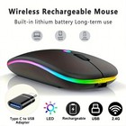 2 4ghz Wireless Optical Mouse Usb Rechargeable Rgb Cordless Mice For Pc Laptop