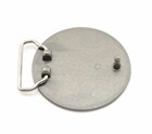 Antique Brushed Silver Round Blank  Metal Belt Buckle