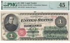 1862  1 Legal Tender Note Fr-16c Pmg Xf-45