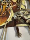 Native American Wall Hanging Painting Fur Feathers Missing Ties And Beads