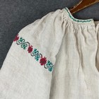 Antique Hand Embroidered Peasant Dress Ukrainian Vyshyvanka Linen Shirtdress