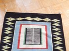 Vintage Navajo Indian Double Saddle Blanket   Rug W  Original Trading Post Tage