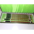 Vintage Chinese Calligraphy Brush Set In Silk Brocade Box Writing Brushes Set