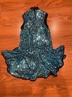 Weissman Blue black Sequin Tuxedo Inspired Dance Costume Large Child