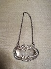Vintage 925 Sherry Sterling Silver Bottle Tag Decanter Label For Liquor