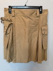 Men s Khaki Cotton Utility Kilt With Cargo Pockets And Adjustable Bucket Staps