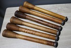 Antique Lot 6 Wood Spool Bobbin Textile Mill Primitive Candle Holder 14    Beehive