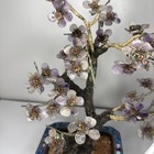 Rare 19th C early 20th C Chinese Amethyst Gemstone Bonsai Sculpted Trunk Antique