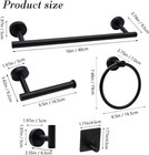 14-pieces Matte Black Bathroom Accessories Set  Stainless Steel Bathroom Hardwar
