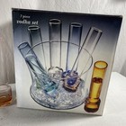 Laura Glass 7 Piece Vodka Set Shot Glasses Colorful Glasses Clear Ice Bucket