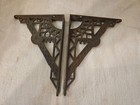 Antique Pair Of Victorian art Deco Shelf Corner Bracket Cast Iron     Read   