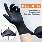 Black Nitrile Gloves Disposable 8-mil Latex Free Mechanic For Men Heavy Duty