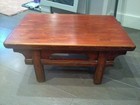 Antique Chinese Hardwood Small Table bench red Lacquer Kang Table Alter Signed