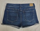 American Eagle Denim Blue Jean Shorts Womens Size 8 Super Stretch Distressed  
