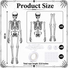 4pcs 48  Halloween Paper Jointed Skeletons  Posable Skeleton Cutouts