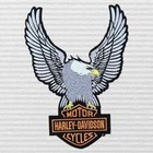 Harley-davidson 10 25in Embroidery Silver Eagle Bar   Shield Emblem Sew-on Patch