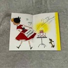 American Greeting Just Waiting For The Chance Girl Dog Vintage Birthday Card Ebx