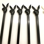 Lot Of 10 Vintage Playboy Club Bunny Drink Swizzle Stir Sticks Black   White