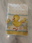 Vintage Baby Duck Receiving Blanket Yellow Ducklings Pastel Nursery 80s 90s