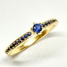 Solid K18yg 18k Gold Sapphire Round Ring Hallmarked Japan Women 1 9g Us 6 5