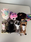 Ty Beanie Boo Plush Lot Of 8 Bear Lemur Cheetah Gorilla Snail Llama No Tags