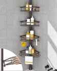 Rustproof Shower Corner Caddy Organizer For Bathroom  Tension Pole With 4 Bas   