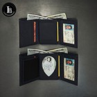 Bi-fold Badge Holder Wallet Oval Badge Style With Card Flap By Leatherboss