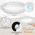5 Pieces Crystal Makeup Decorative Vanity Perfume Tray Set Mirrored Cosmetic Bru