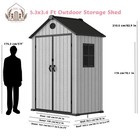 Ehhly 5 3x3 4ft Resin Outdoor Storage Shed  135 Cuft Garden Tool Shed With Floor