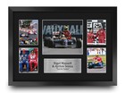 Framed 16x12 Autographed Display - Nigel Mansell   Ayrton Senna F1 Gifts For Rac