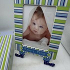 Baby s First Picture Frame Merry Go Round Little Boy Blue With Box Striped Green