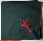 Boy Scout Green red Neckerchief Used Red Bdr  lb1588 