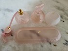 Vintage Pink Frosted Perfume Vanity Set With Atomiser   Tray