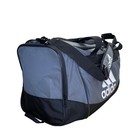 Adidas Gray   Black Signature Logo   Crossbody Strap Defender Duffel Bag Size L