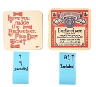 Vintage Budweiser Coasters Double-sided Lot Of 30 Beer Advertising 3 5  Square