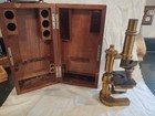 1890 Leitz Wetzlar Brass Microscope Serial   16882   Slides Dr  Irwin Boeshore