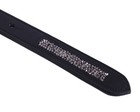 Qhp Lupine Stirrup Leathers - Black With Silver Sparkle Inlay
